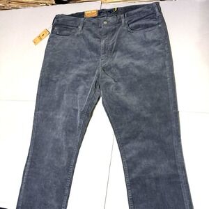 Polo Ralph Lauren Pants 38 32 Varick Slim Straight Corduroy Blue Solid Chino Pin